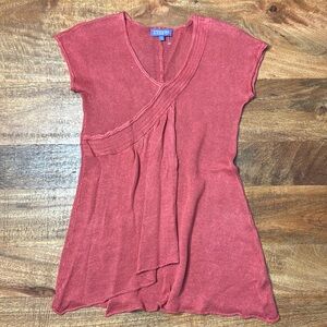 Vivienne Tam vintage linen asymmetrical knit top